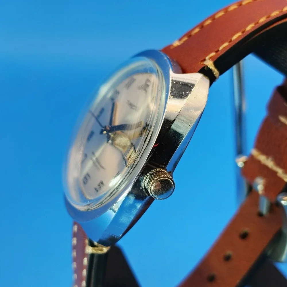 Vintage 1973 Timex Automatic Day/Date Mens Mechanical Watch‎ Wax Leather Strap